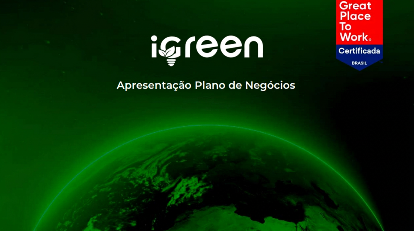 Capa da Apresentação Plano de Negócios iGreen