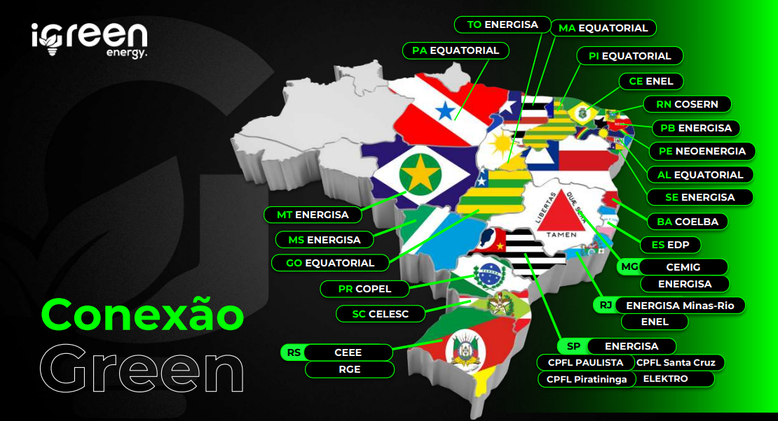 Distribuidoras atendidas pela Conexão Green em todo o Brasil